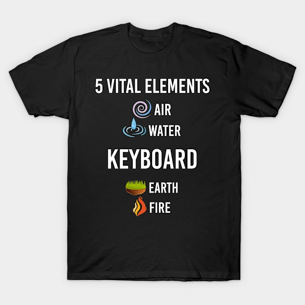 5 Elements Keyboard T-Shirt by symptomovertake